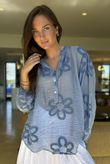 Sabo Boucle Flower Blouse Denim